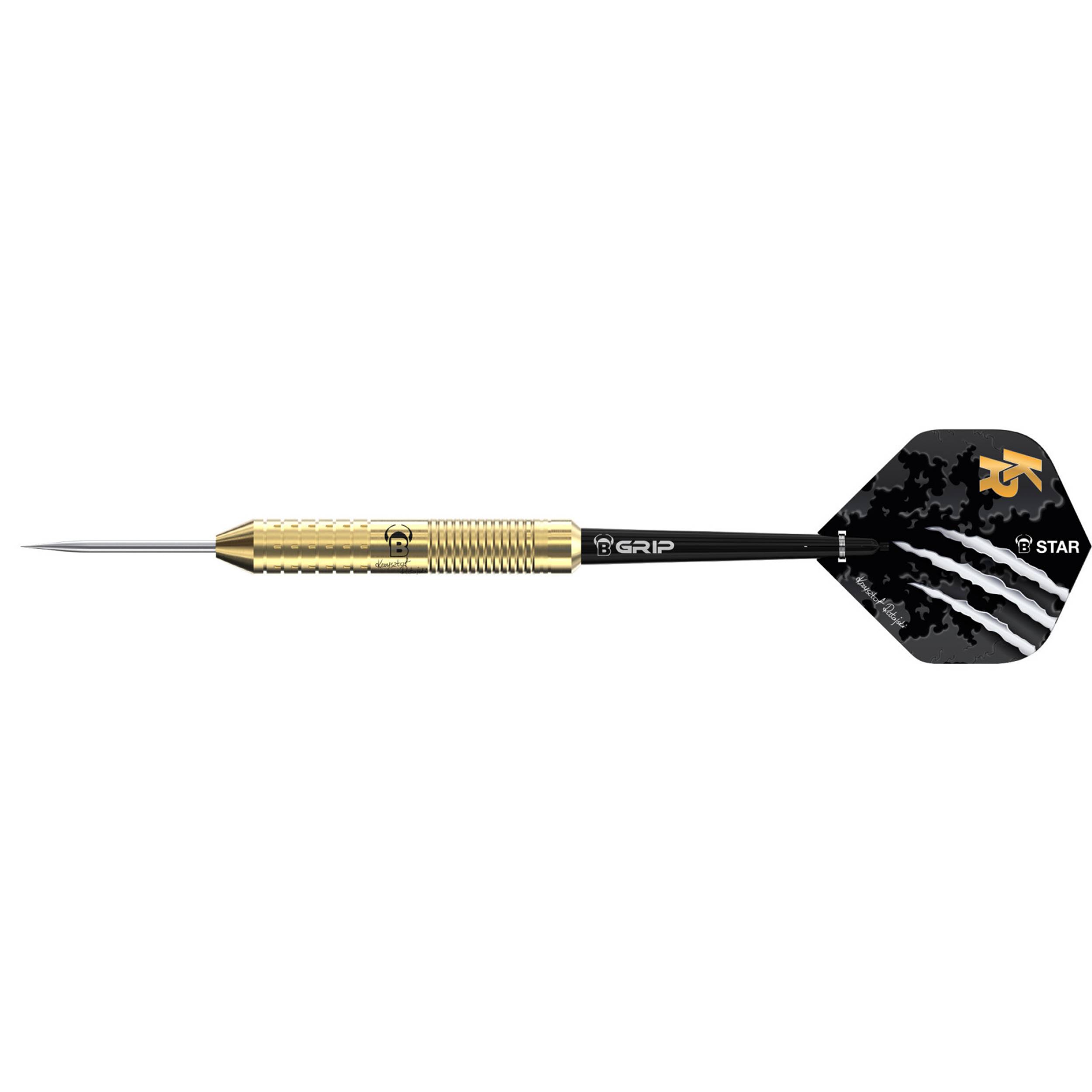 Bull's Krzysztof Ratajski Steel Dart – Messing, Silberoptik, 22g/24g, Mit Speziellem Grip Und Flight